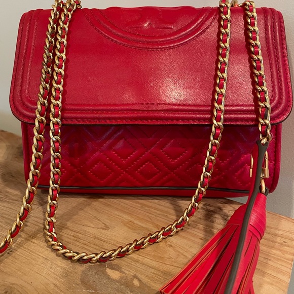Tory Burch quilted crossbody red bag/shoulder bag/satchel - Picture 4 of 15